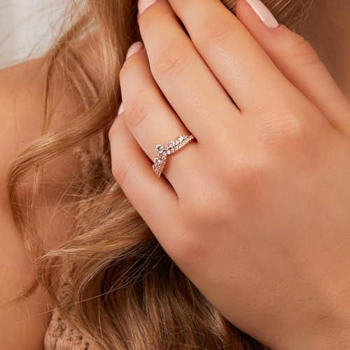 JEWLIX Damenring 925 Silber rosévergoldet Zirkonia 50