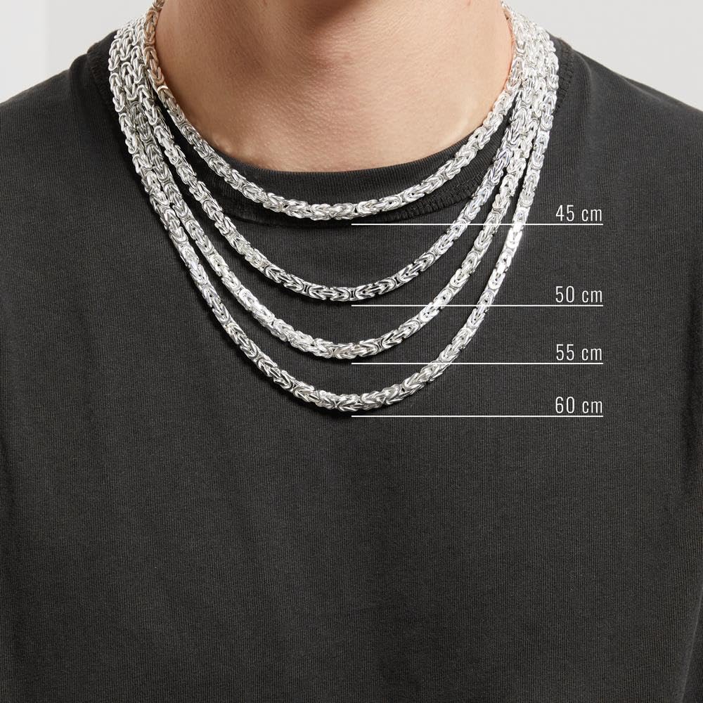 JEWLIX Königskette Herren 925er Silber 5mm Vierkant