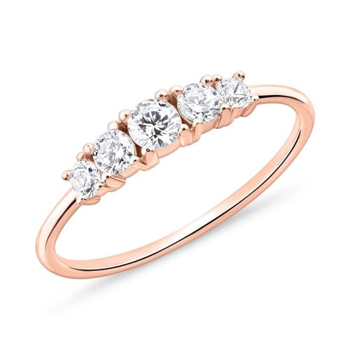 JEWLIX Ring Sterlingsilber rosévergoldet Größe 52 Zirkonia
