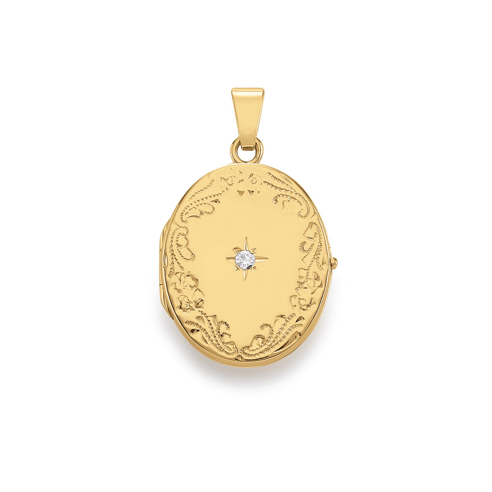 Eugen Rühle Medaillon oval Anhänger 17x21mm 750 Gelbgold Diamant