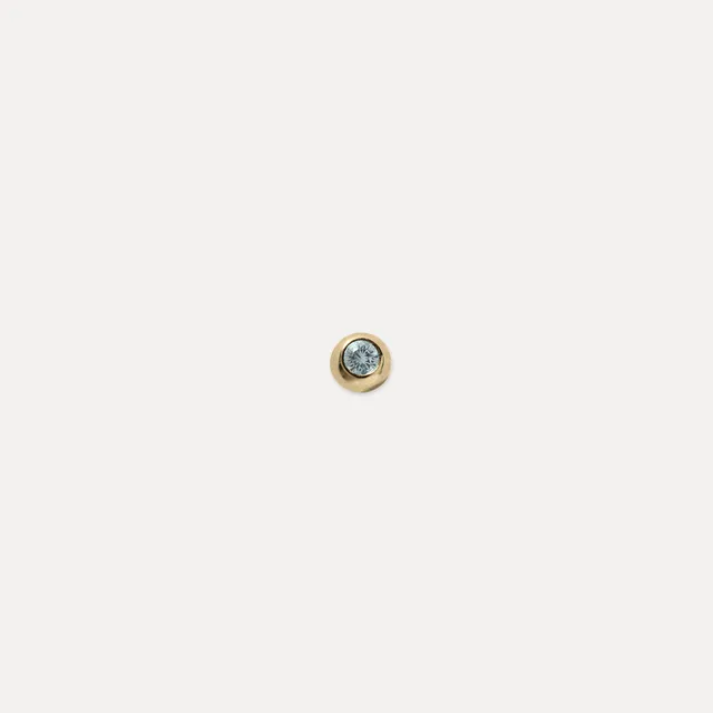 Stilnest Brilliant Dot Ohrstecker 585 Gold Aquamarin Single