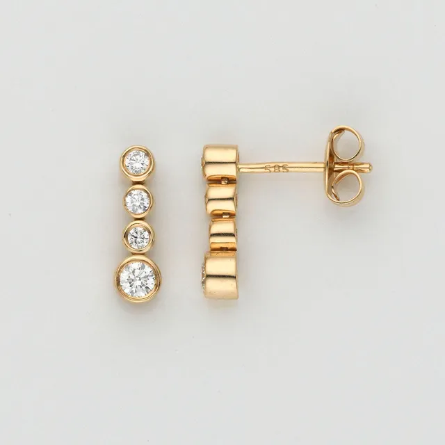 Eugen Rühle Ohrschmuck 4 Brillanten 0,26ct Weißgold Ohrringe