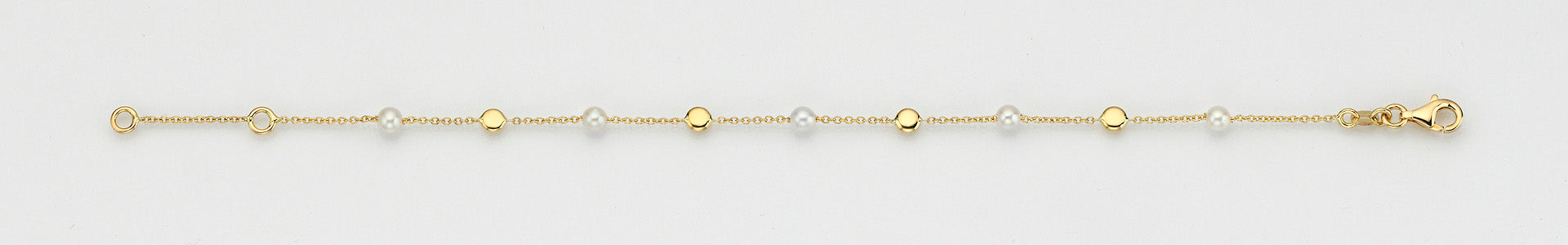 Eugen Rühle Armband Goldlinsen Zuchtperlen 3,7mm Gelbgold