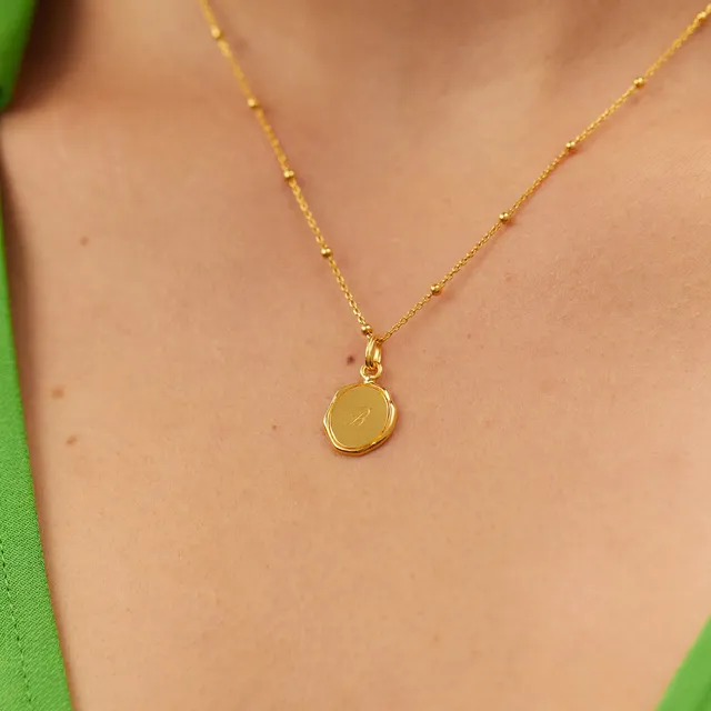 Stilnest Engravable Seal Kette Gold Vermeil 45cm gravierbar
