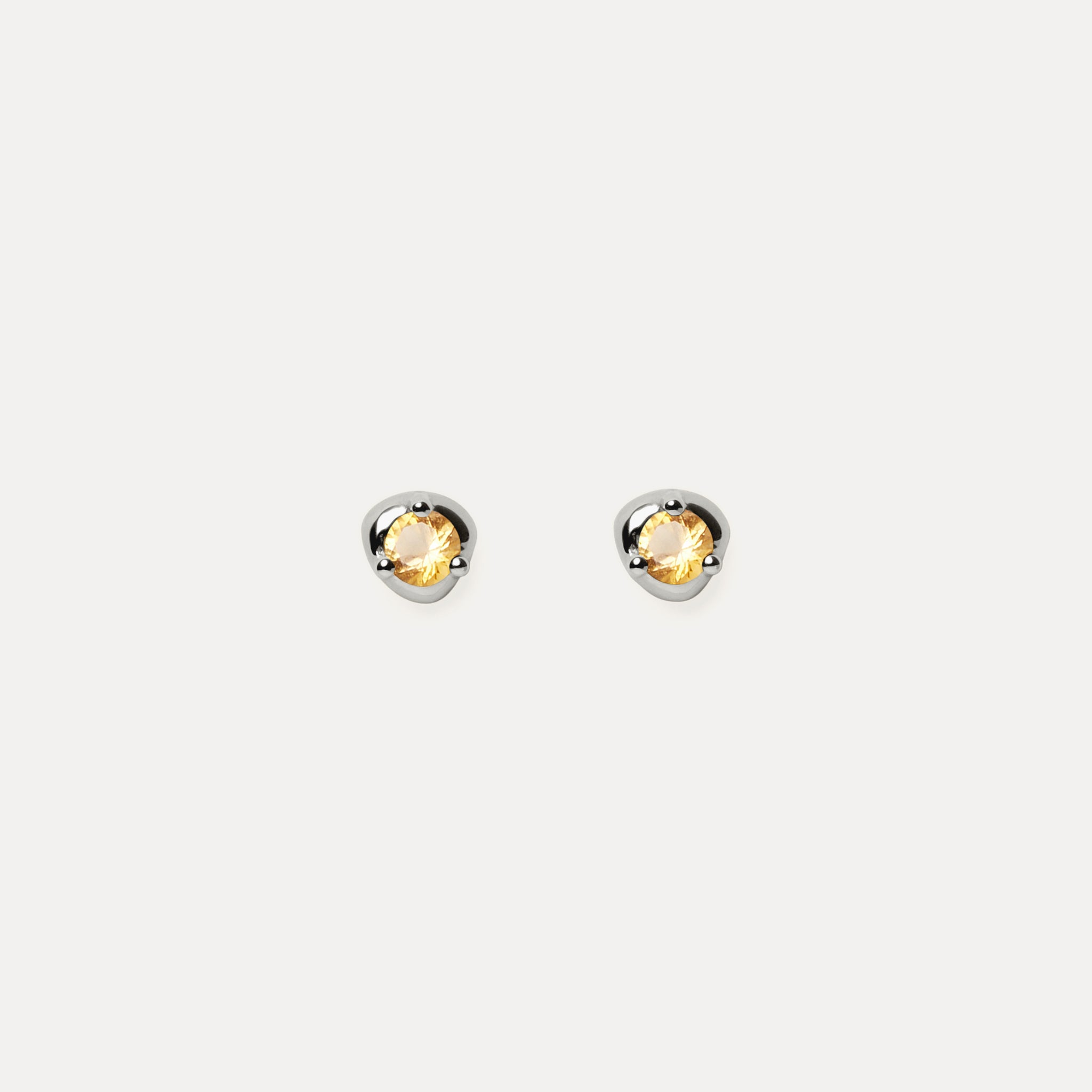 Stilnest Stone Fluid Ohrstecker Citrin Gold Vermeil Edelstein