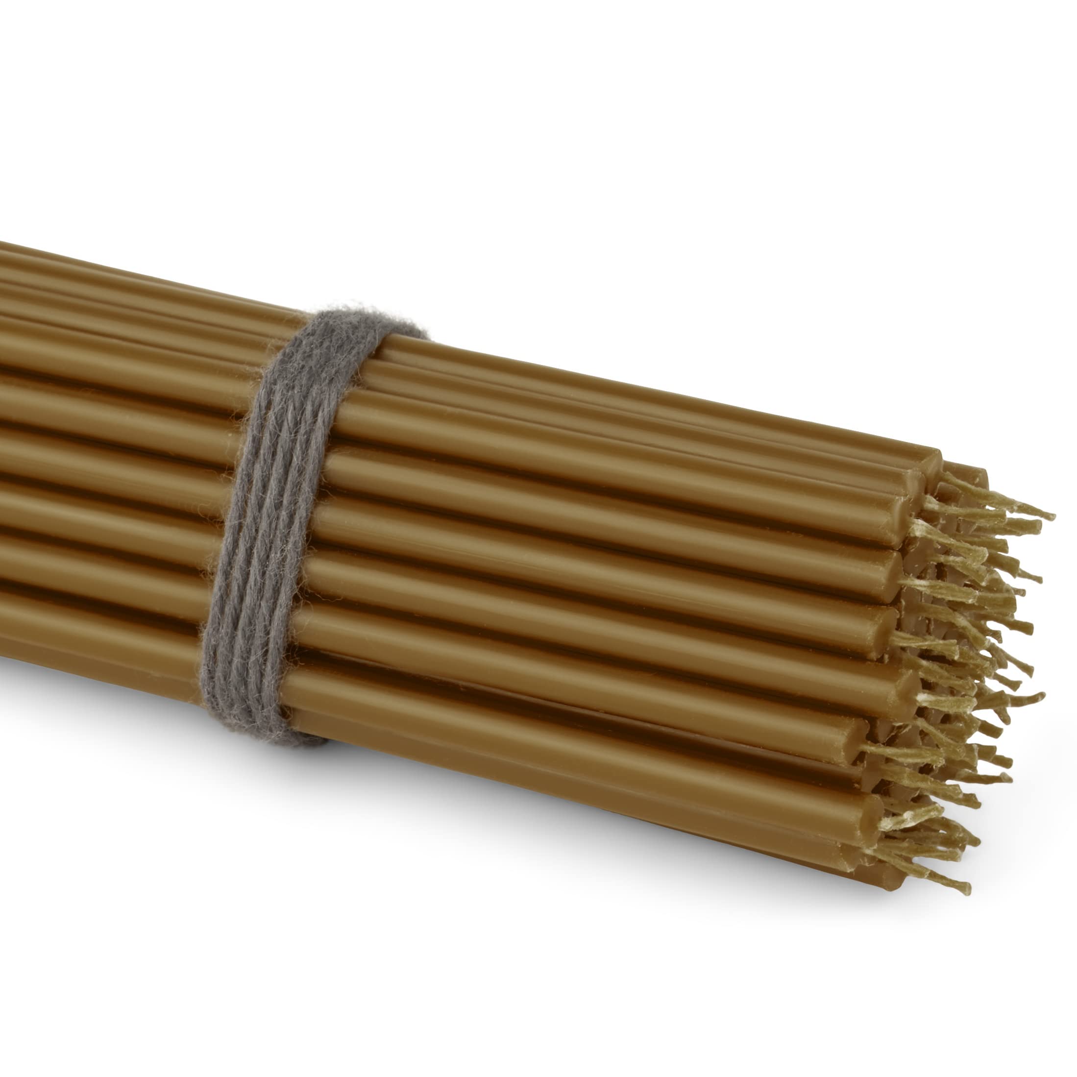NKlaus CANDLES Stabkerzen braun 16cm 50 Stück Paraffin rußfrei