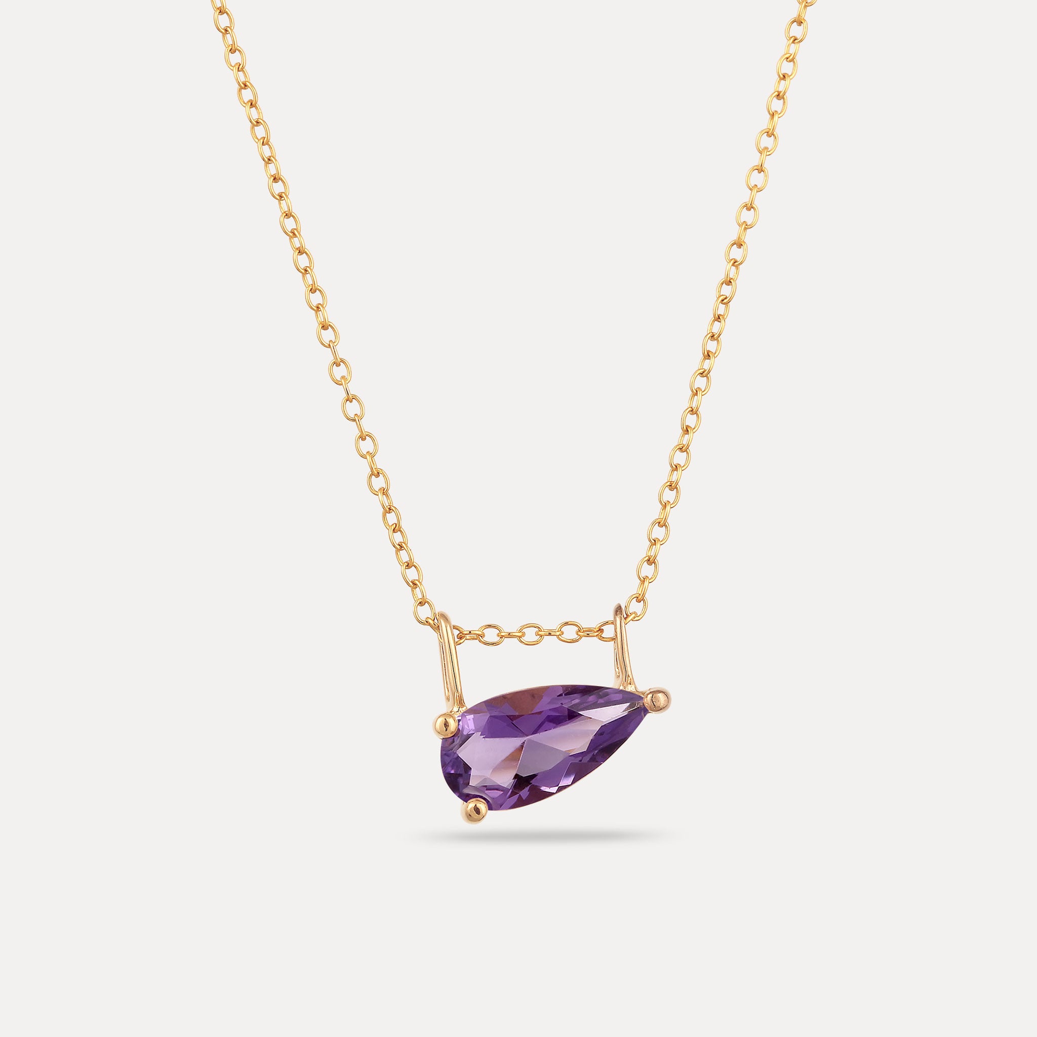 Stilnest Balance Drop Amethyst Anhänger 24k Gold Vermeil