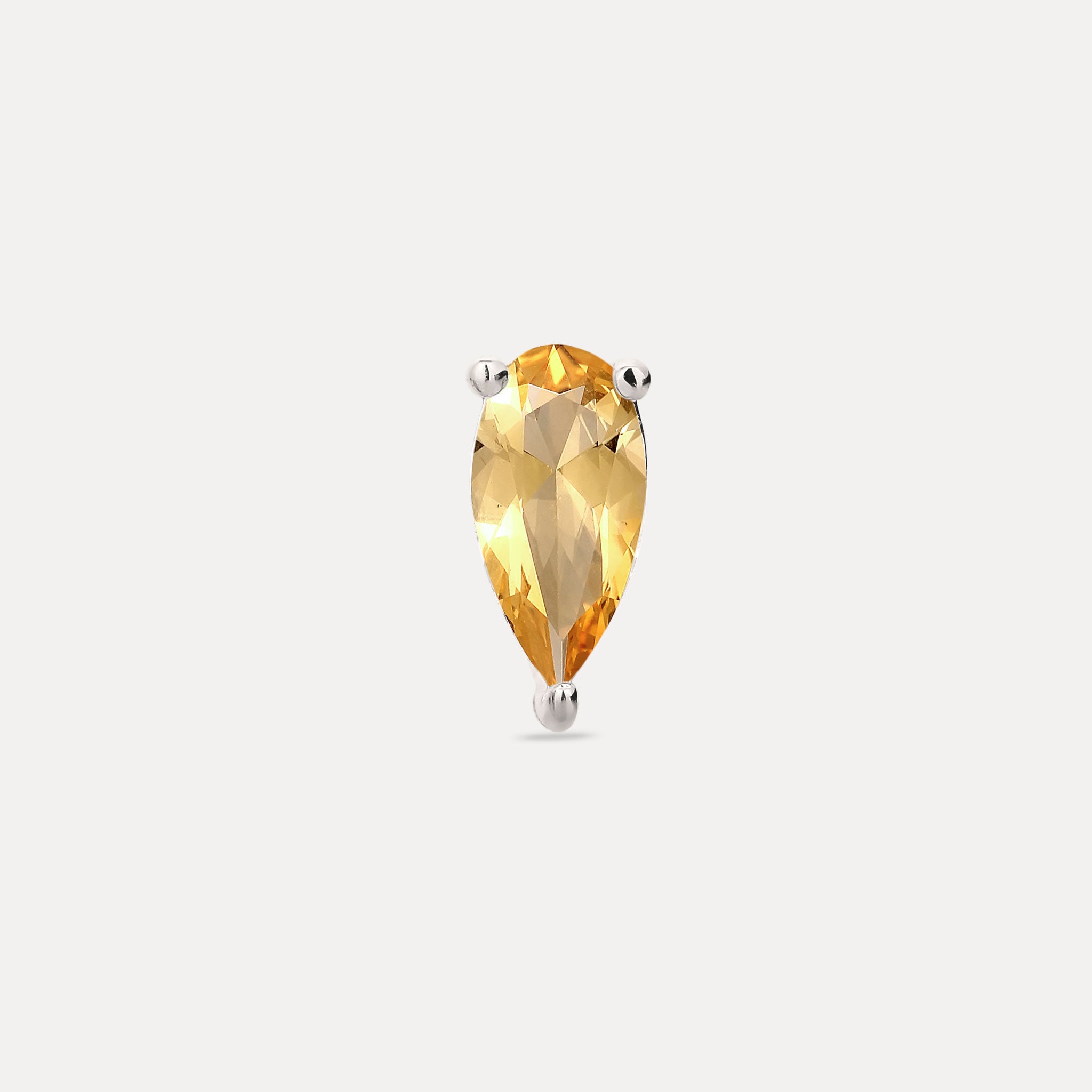 Stilnest Balance Drop Ohrstecker Citrin 24k Gold Vermeil Single