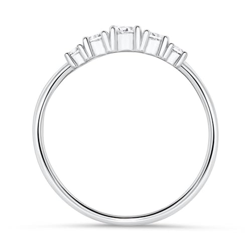 JEWLIX Damenring 925 Silber Größe 52 Zirkonia