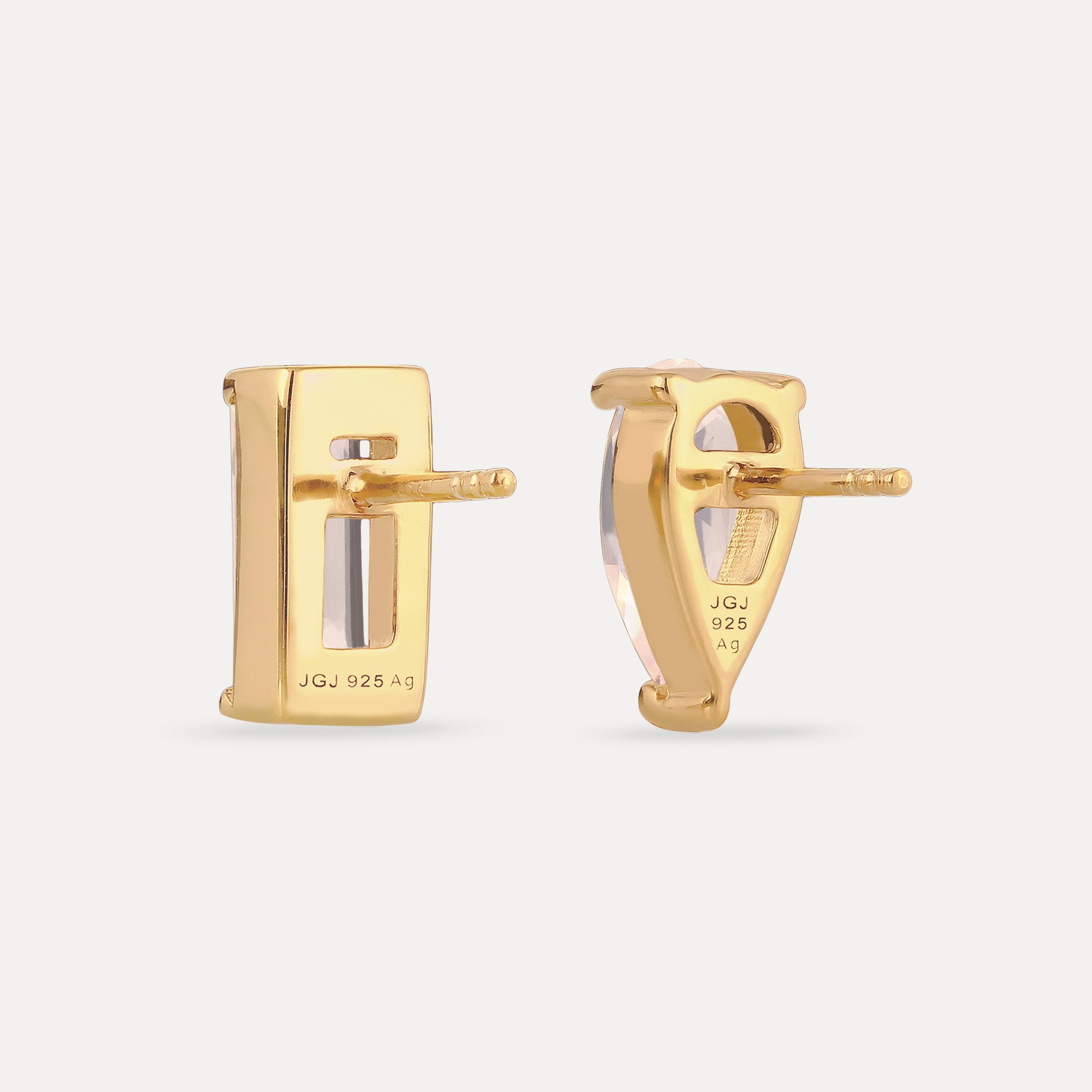Stilnest Balance Ohrstecker Rosenquarz 24k Gold Vermeil