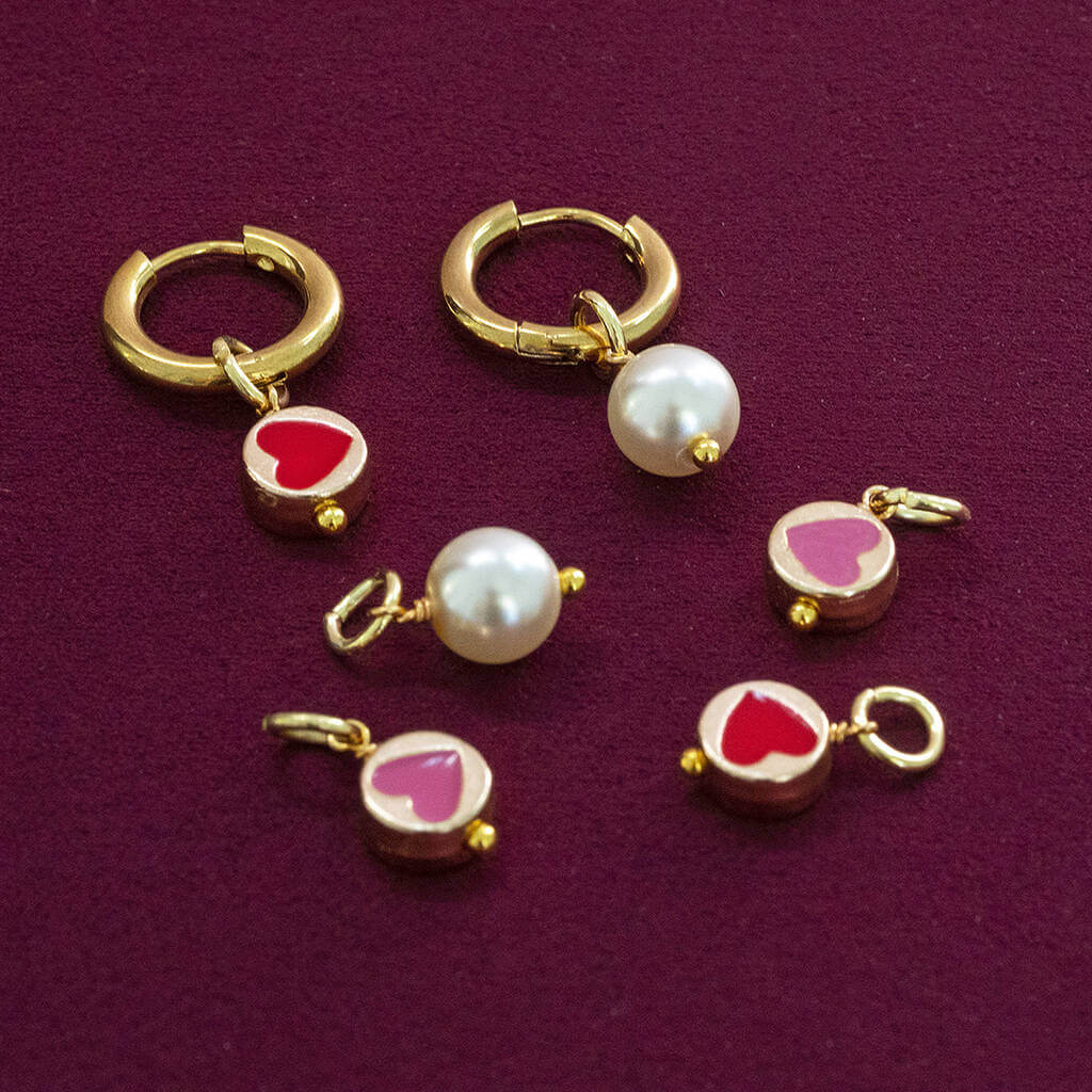 Joy by Corrine Smith Multiway Herz Perle Creolen Gold