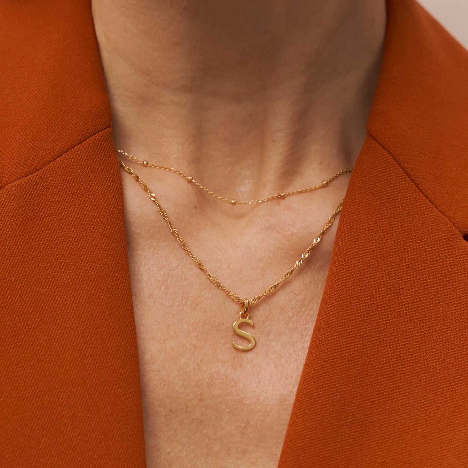 Stilnest Initial Anhänger 24k Gold Vermeil A