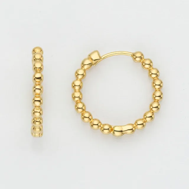 Eugen Rühle Creolen Kugeln 2,4x20mm Ohrringe Weißgold