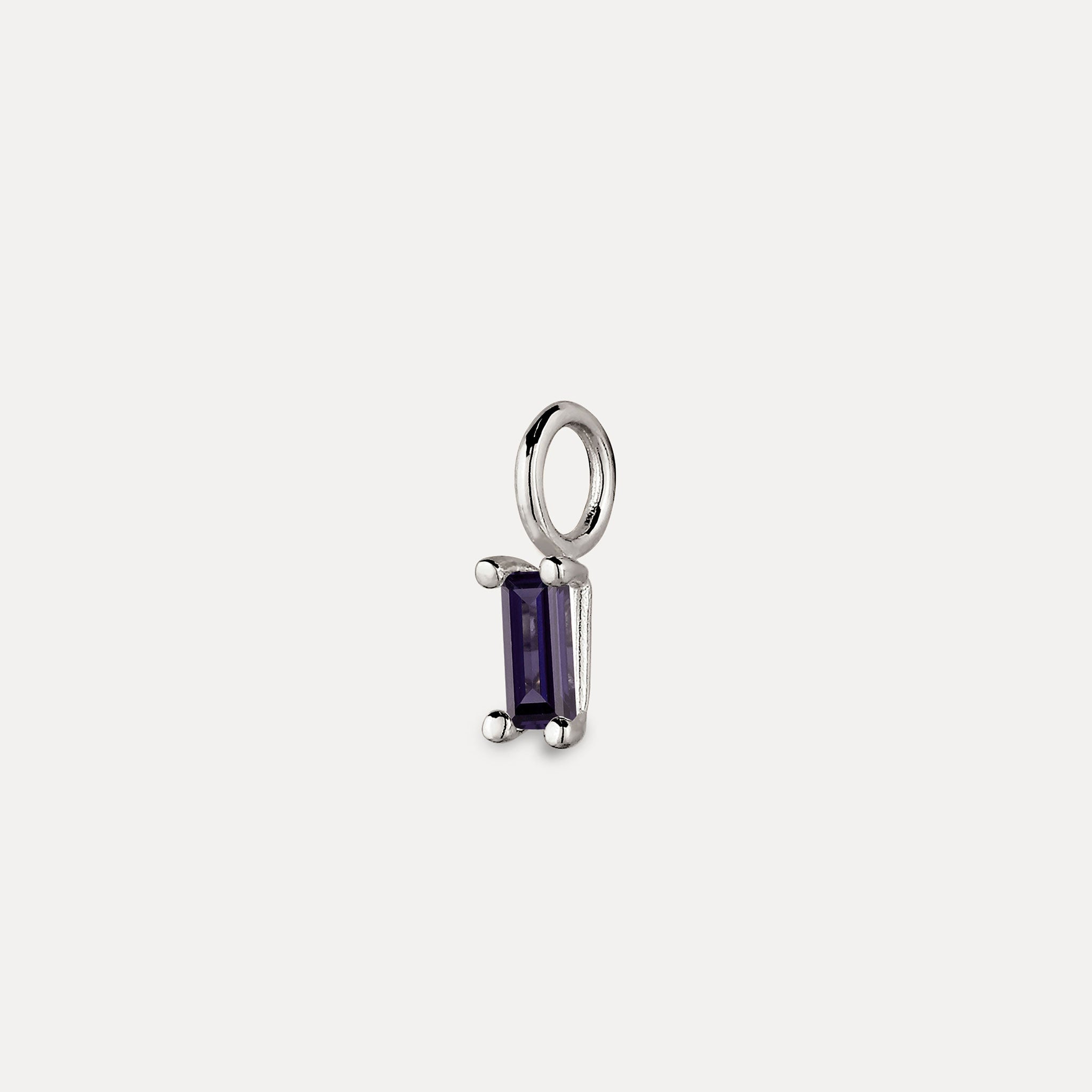 Stilnest Lila Iolith Baguette Anhänger Gold Vermeil Violett