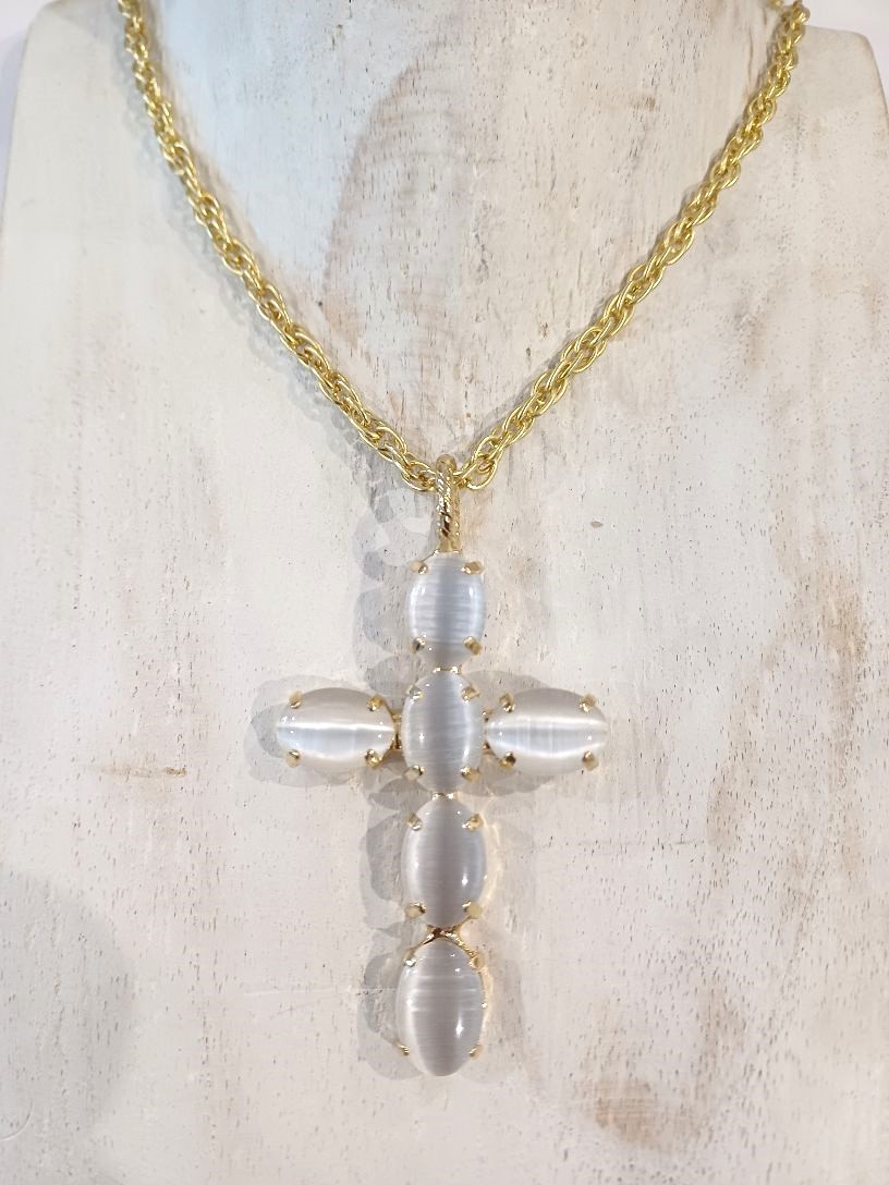 Alevá Bijoux Croci Iris Cabochon Kreuz Anhänger