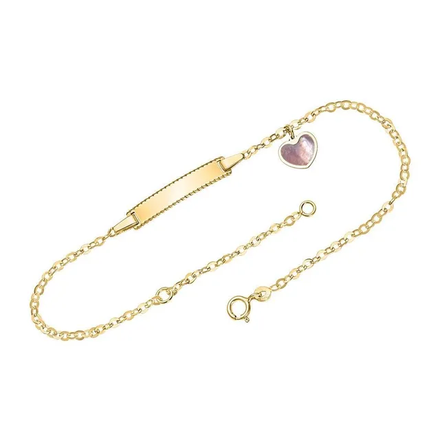 JEWLIX ID-Armbänder Armband Gold Herz Perlmutt 16 cm