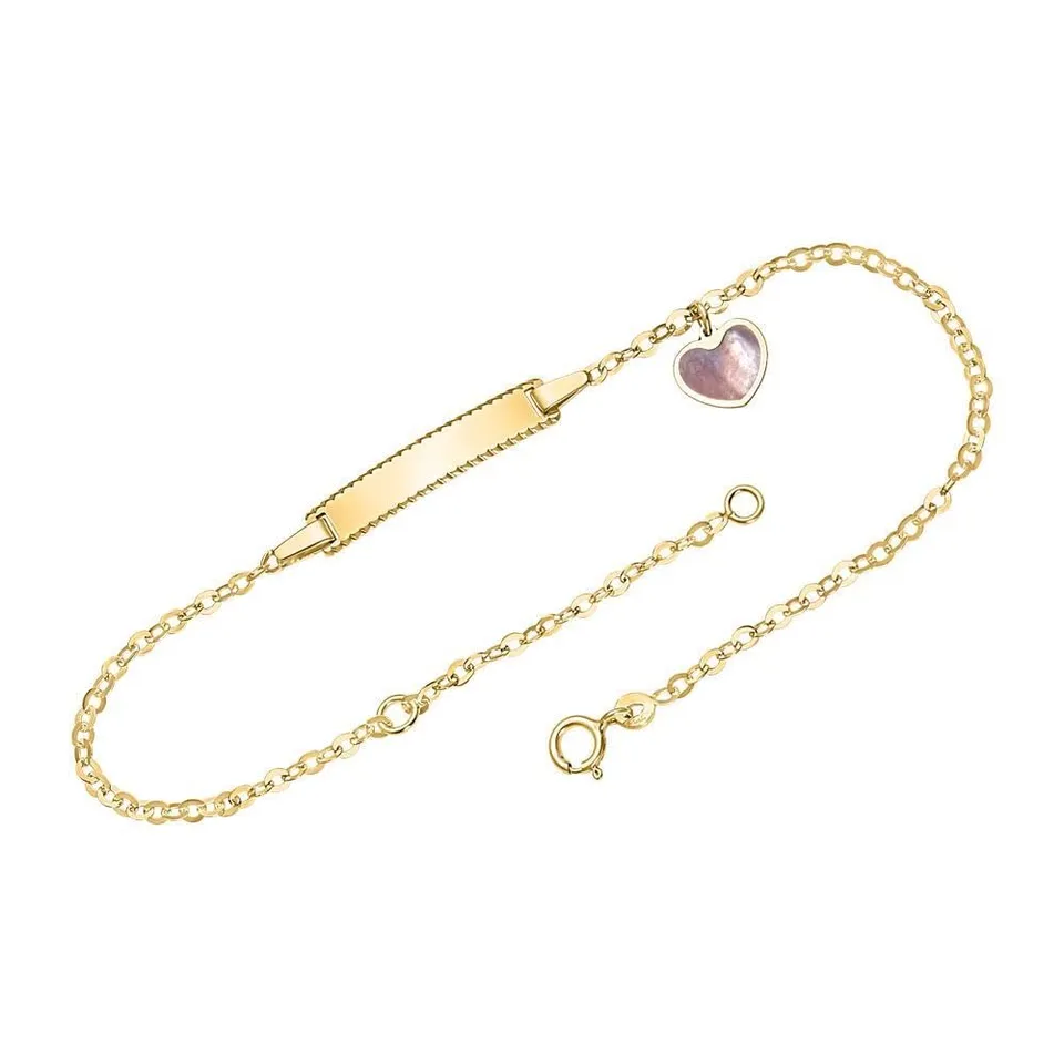 JEWLIX ID-Armbänder Armband Gold Herz Perlmutt 16 cm