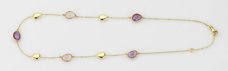 Eugen Rühle Collier 37.2100 Amethyst Halskette Gelbgold