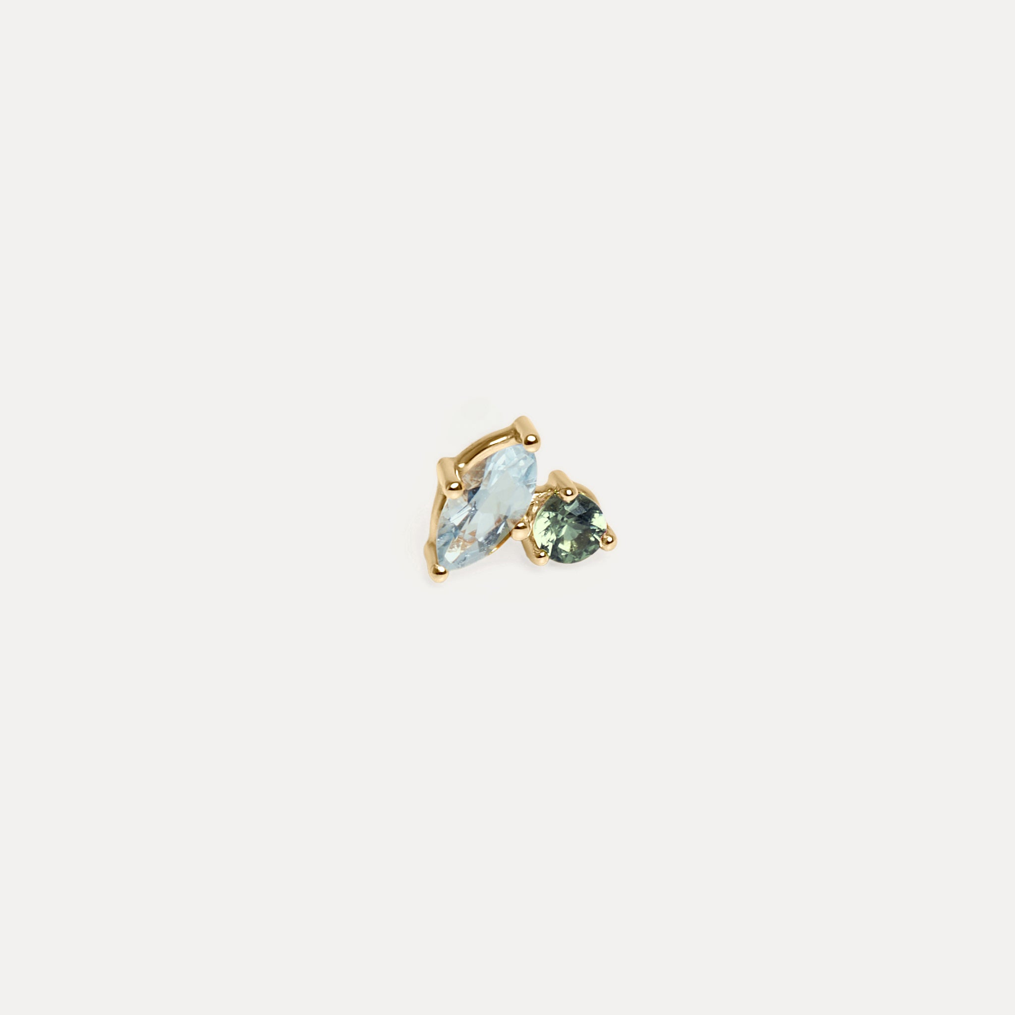 Stilnest Joy Ohrstecker Aquamarin Saphir 585 Gold Single rechts