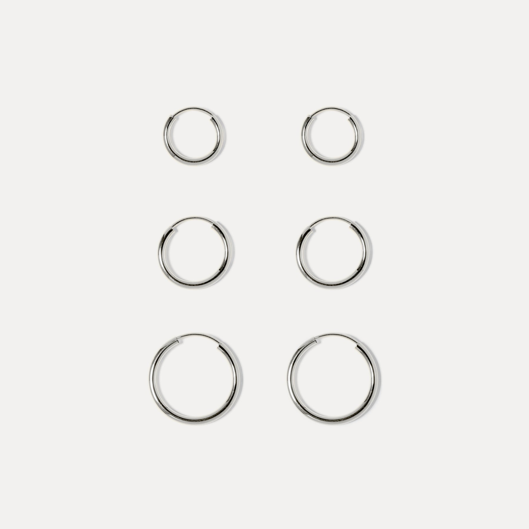 Stilnest Basic Trio Creolen Ohrringe Gold 3er