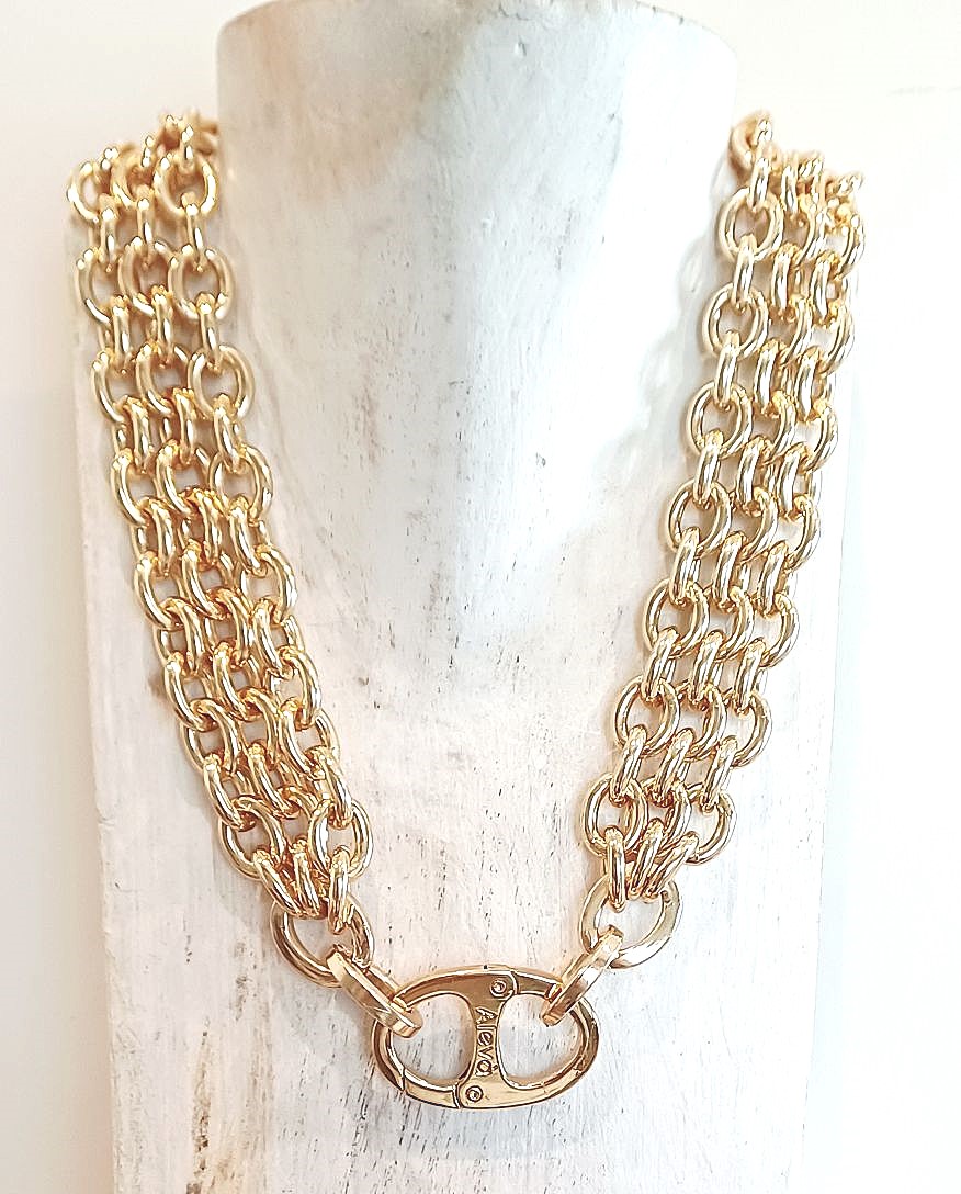 Alevá Bijoux Madrid Halskette 3-reihig 49 cm