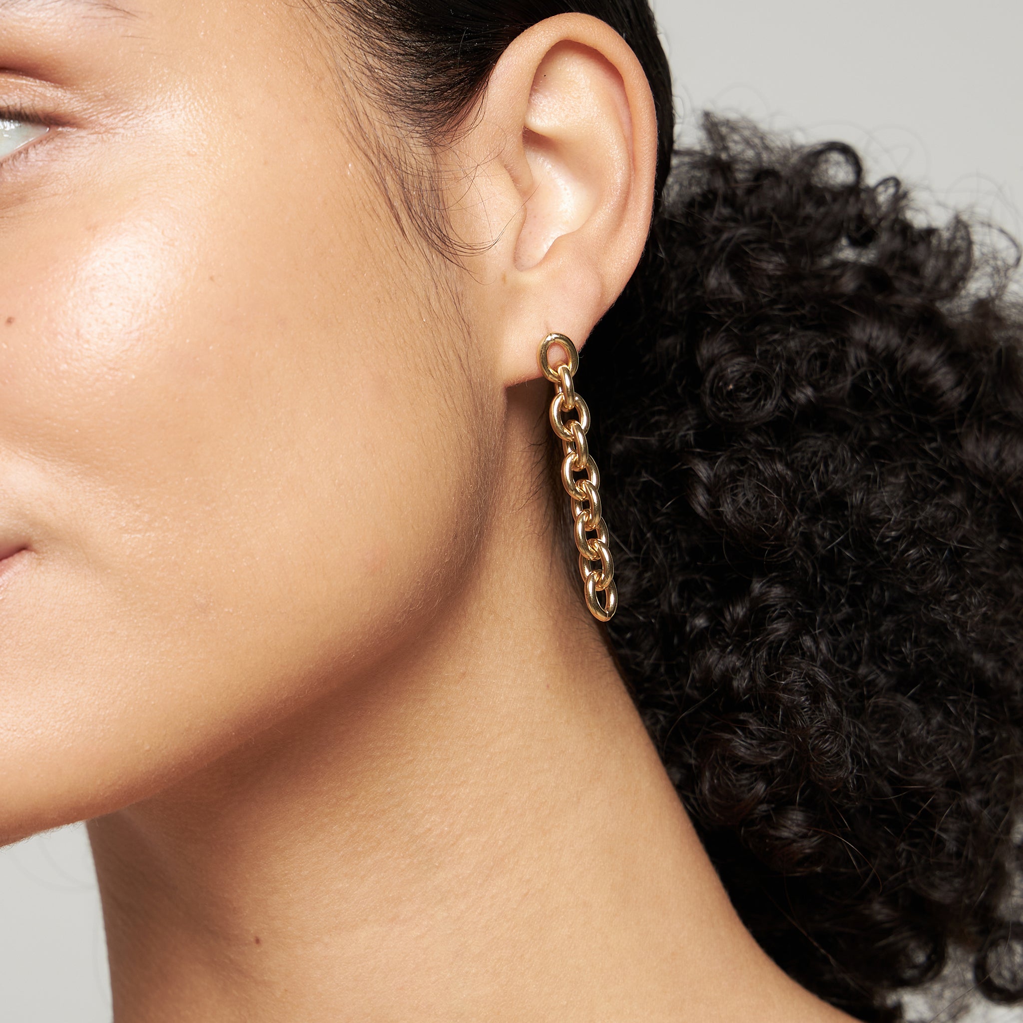 Stilnest Bold Chain Dangle Ohrhänger Gold Vermeil Ohrringe