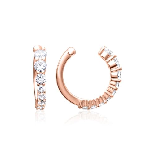 JEWLIX Ohrstecker Ear Cuffs Rosé Zirkonia Weiß Paar
