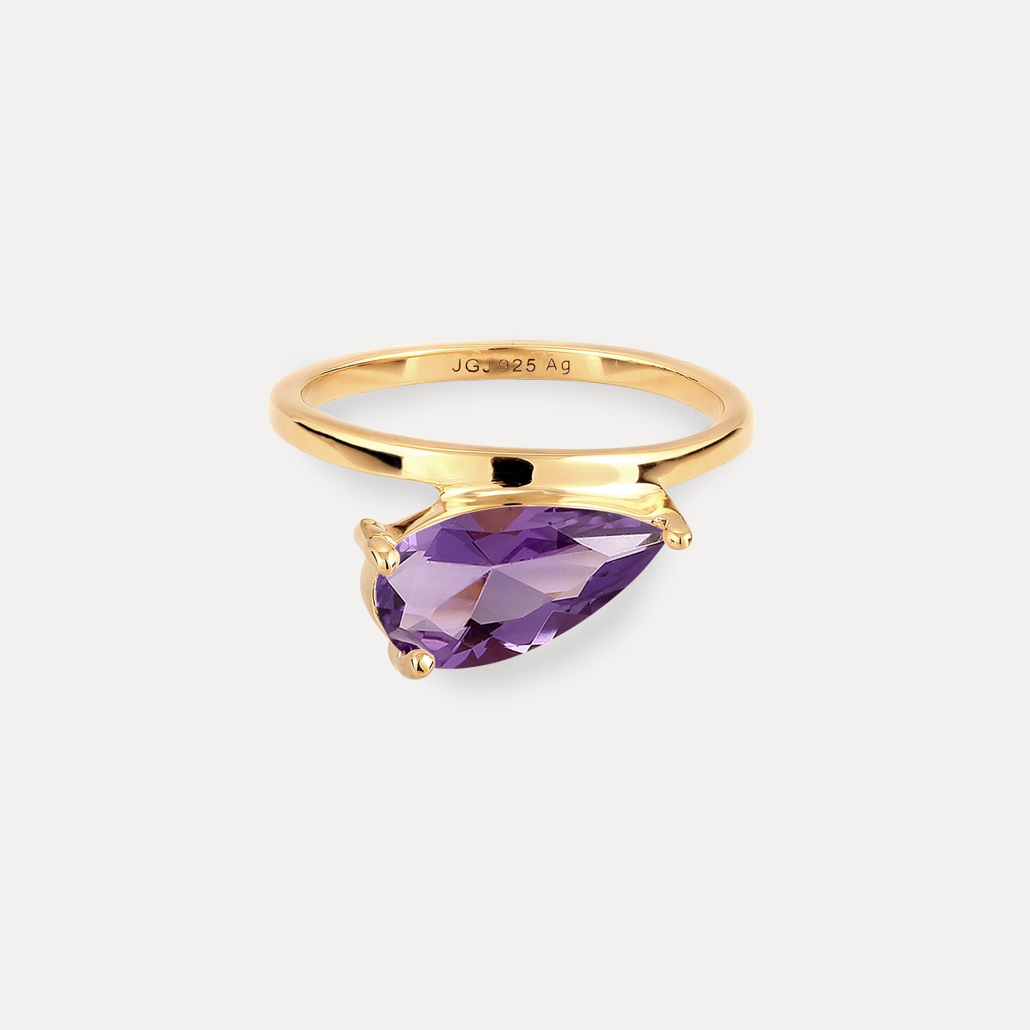 Stilnest Amethyst Balance Drop Ring Vermeil Gr.56