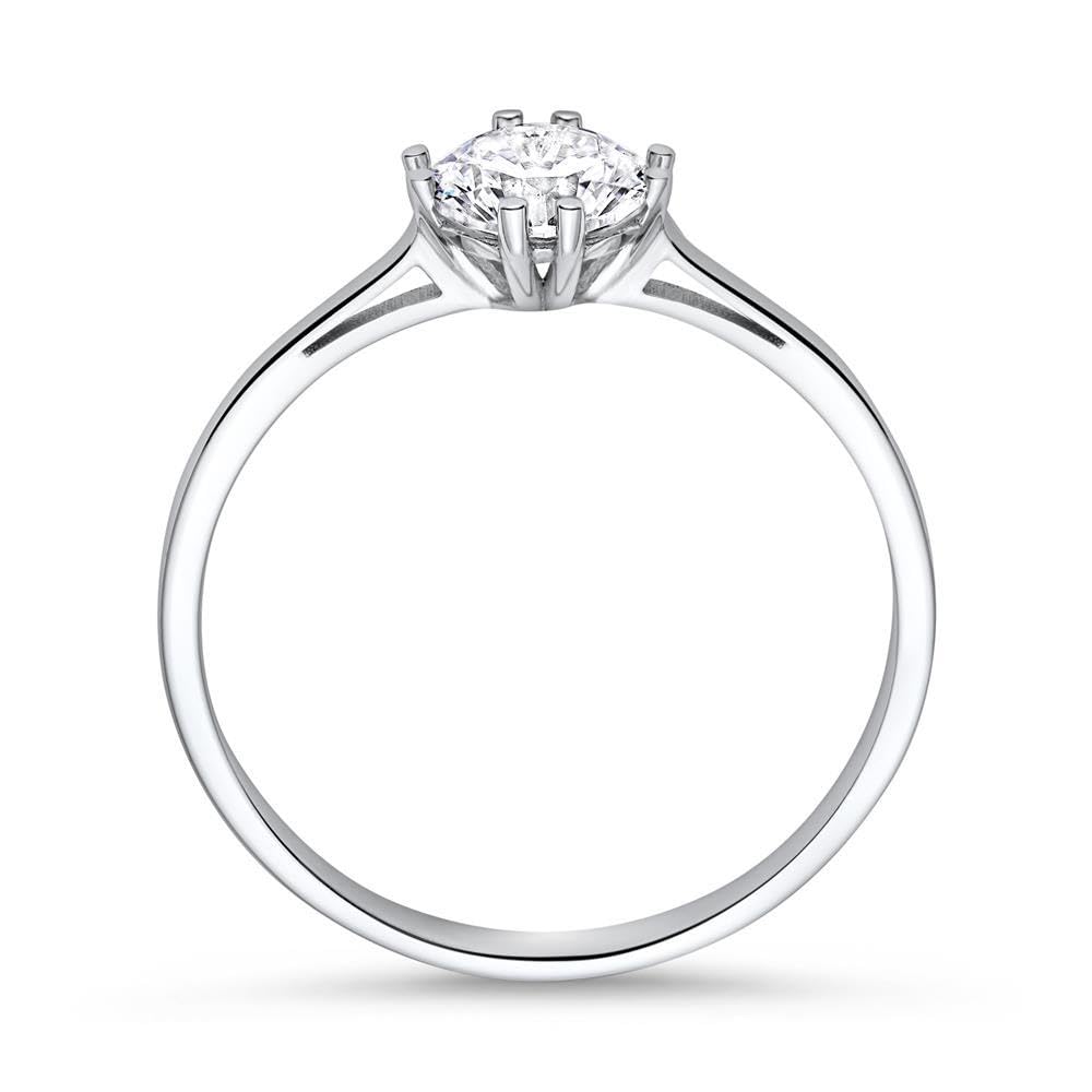 JEWLIX Verlobungsring Weißgold 60mm 375 Zirkonia