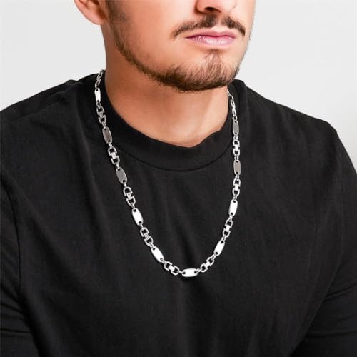 JEWLIX Panzerketten Plattenkette Silber Herren 70 cm
