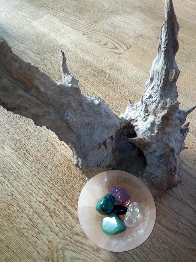 NKlaus Healing Crystals Pfirsich-Selenit-Schale 10 cm Kristallschale rund