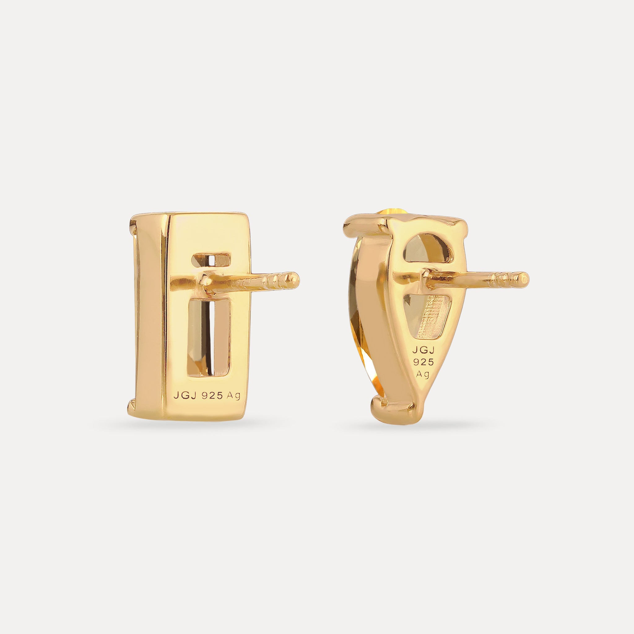 Stilnest Balance Citrin Ohrstecker Gold gelb Vermeil
