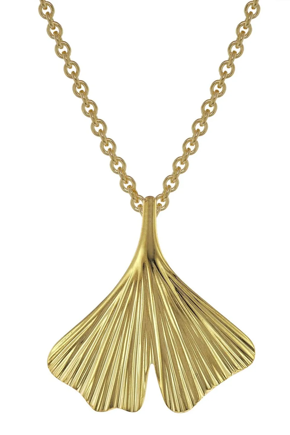 trendor 75720 Ginkgo Halskette Gold auf Silber 45 cm