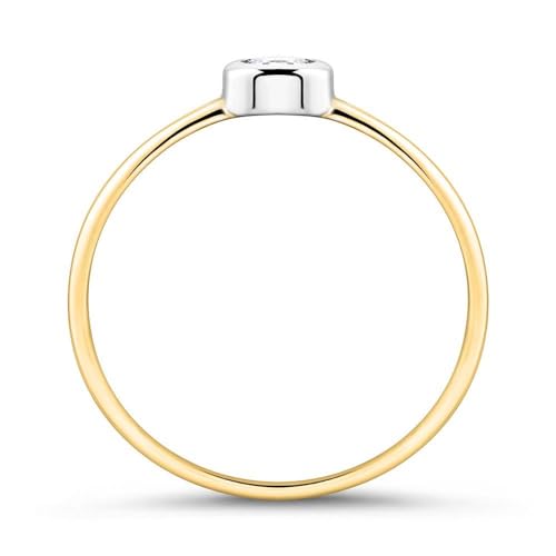 JEWLIX Verlobungsring Gold 375 Zirkonia Zargenfassung