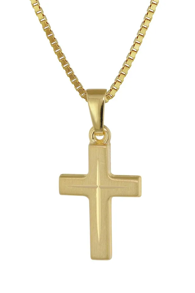 trendor Halsketten Kreuz-Anhänger Gold 333 Kinder Kette 40 cm