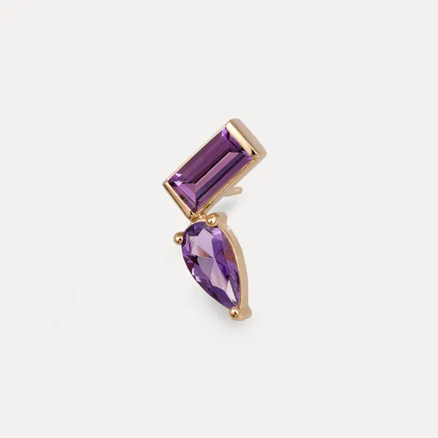 Stilnest Balance Dual Ohrstecker Amethyst 585 Gold links