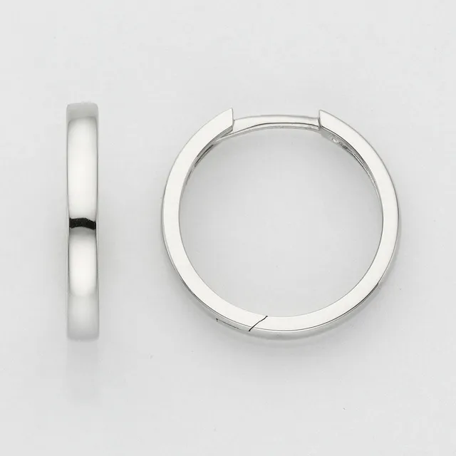 Eugen Rühle Ohrschmuck Scharnier-Creolen 2,3x16mm Ohrringe Weißgold