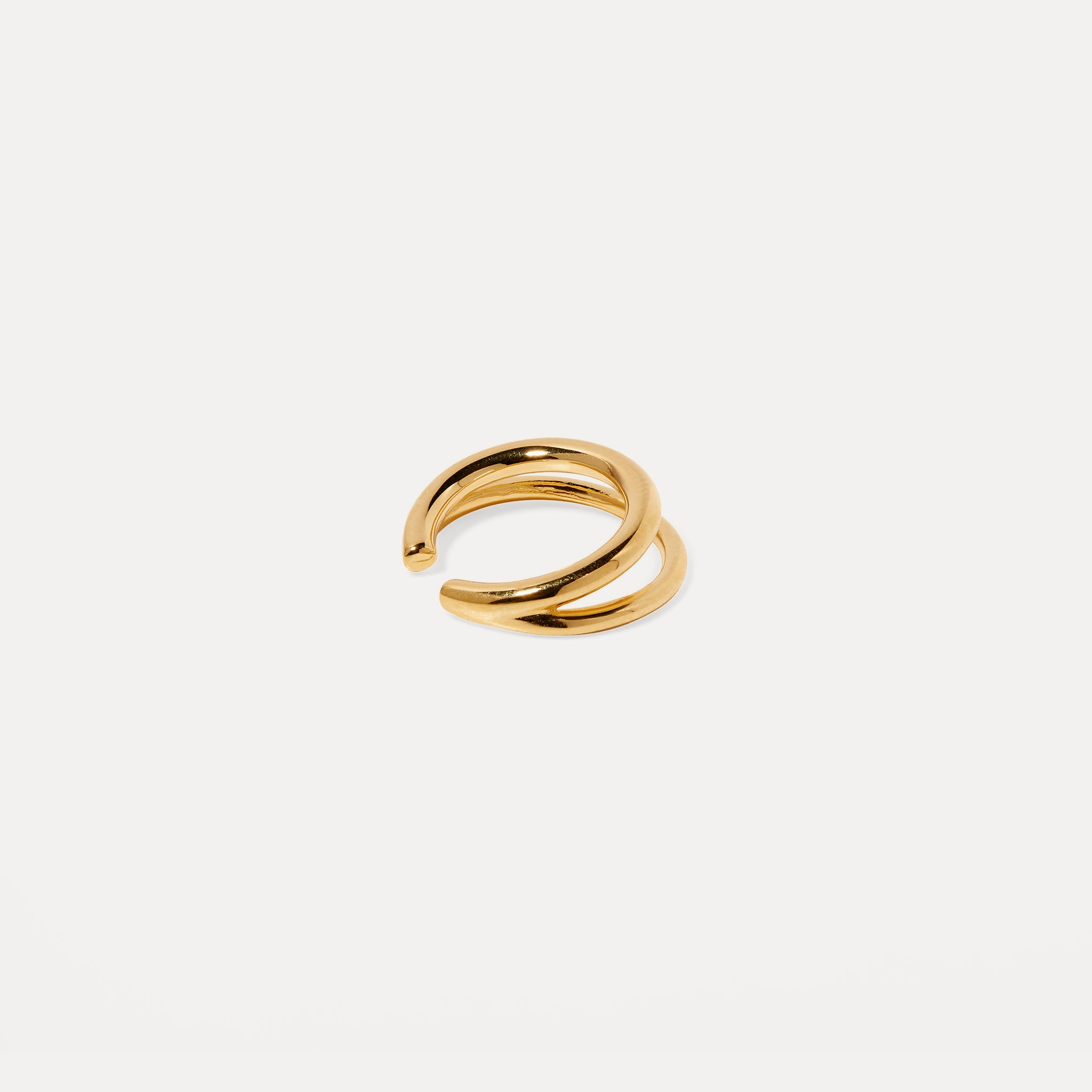 Stilnest Duo Ear Cuff Ohrringe 24k Gold Vermeil Ohrklemme