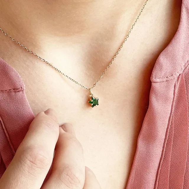 Joy by Corrine Smith Dainty Star Halskette Gold Geburtsstein