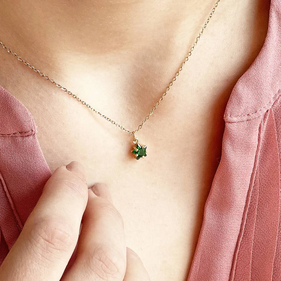 Joy by Corrine Smith Dainty Star Halskette Gold Geburtsstein
