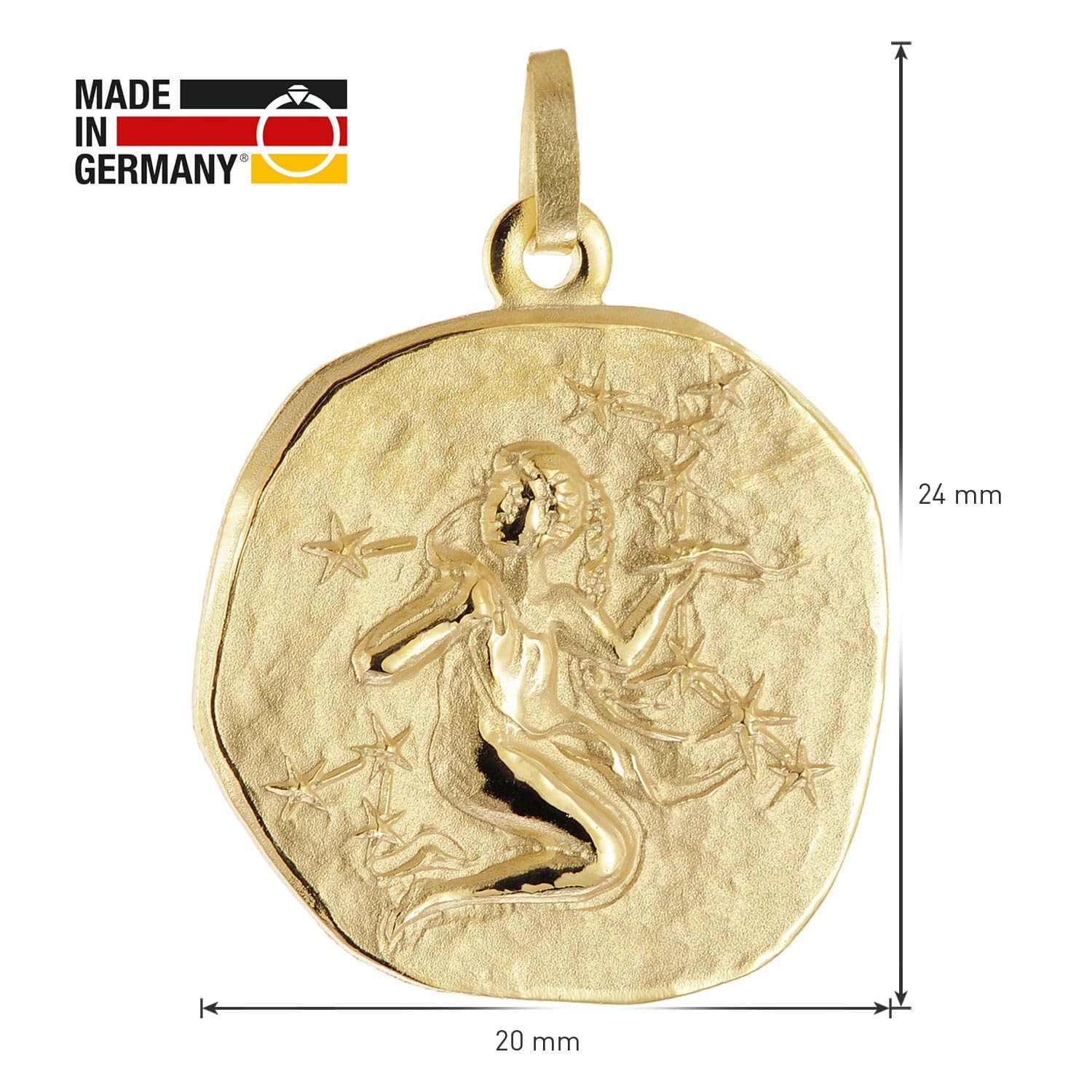 trendor Jungfrau Sternzeichen Anhänger 925 Silber vergoldet 20 mm