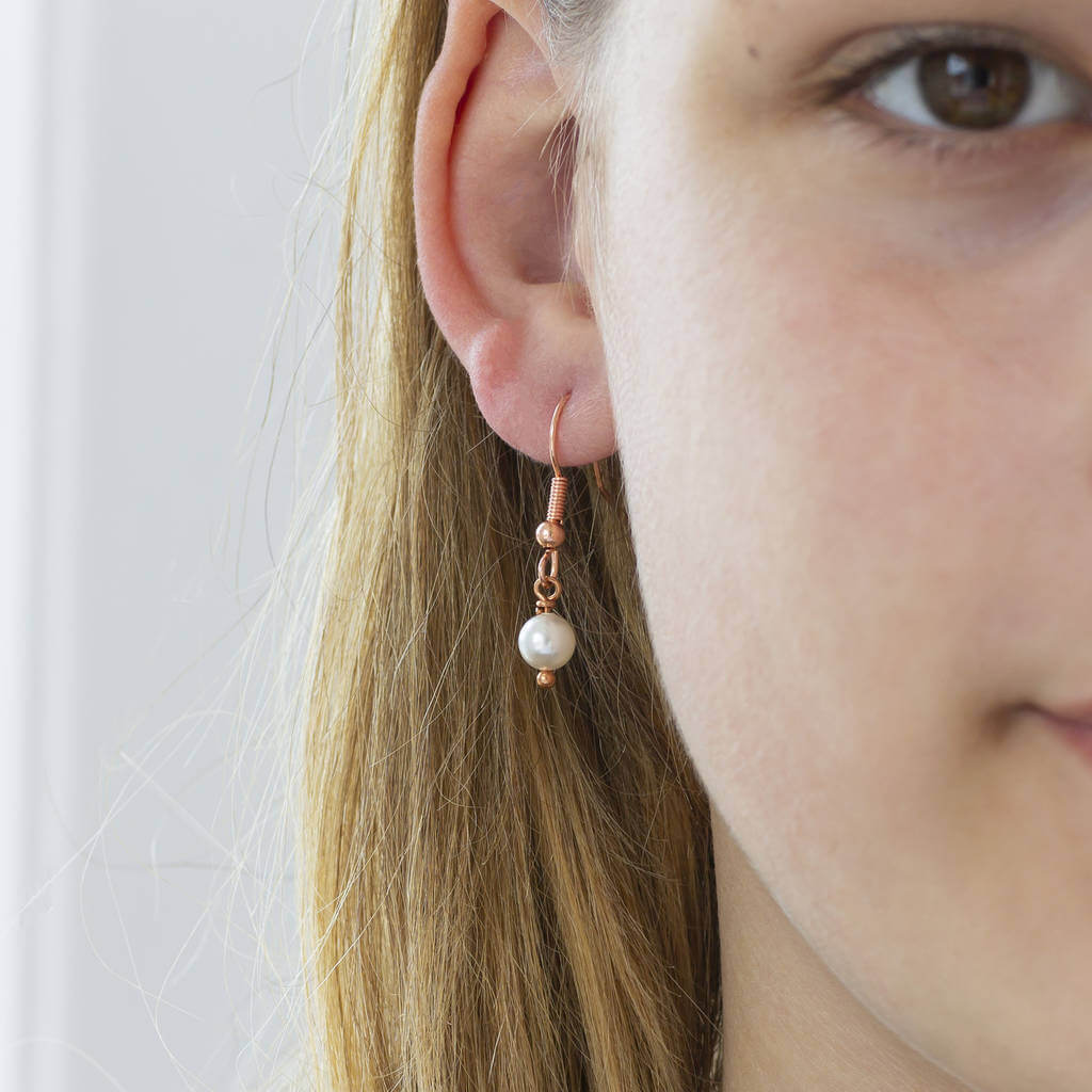 Joy by Corrine Smith Pearl Ohrringe Rosegold mit Kristall