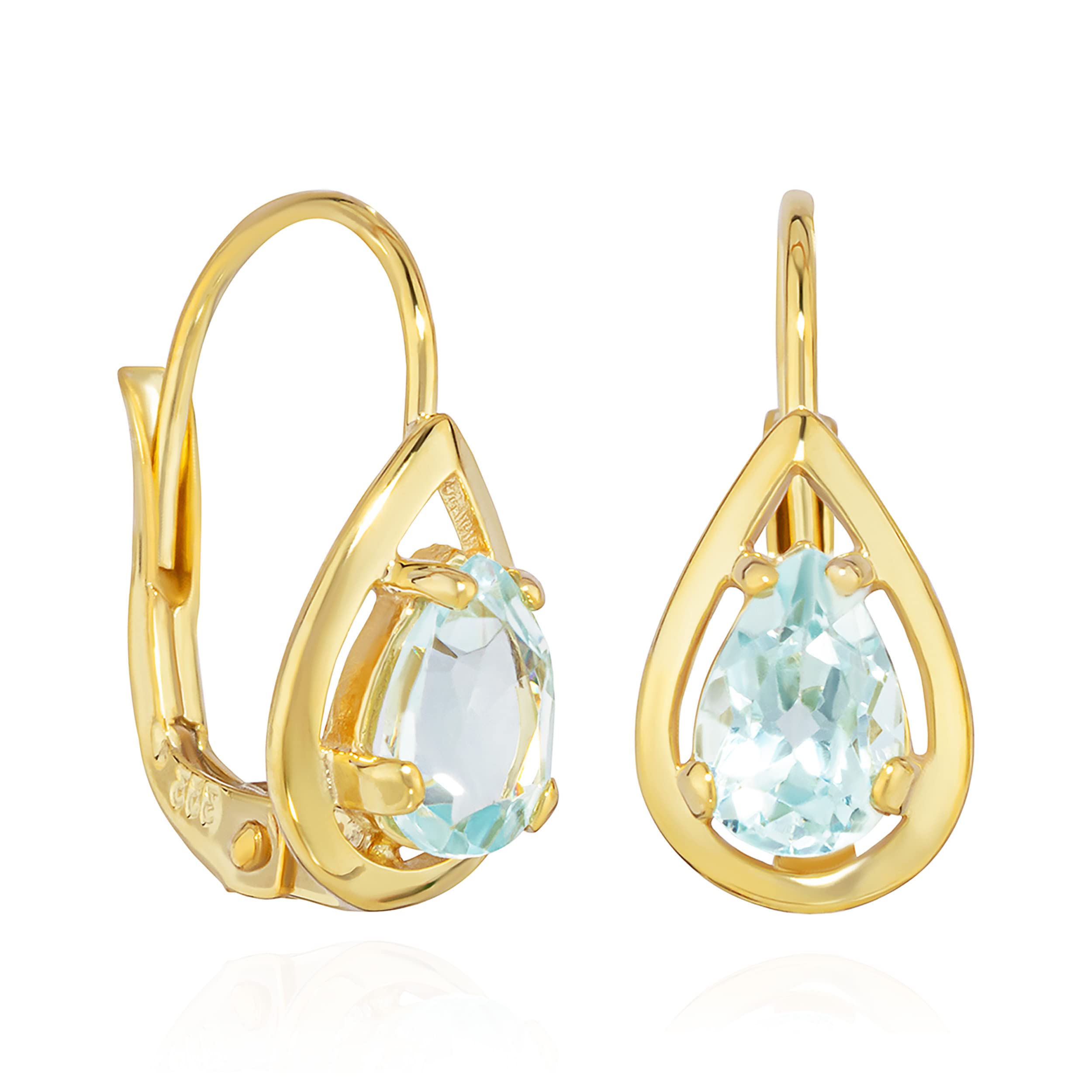 NKlaus Jewellery Brisur Ohrhänger Blautopas 333 Gold