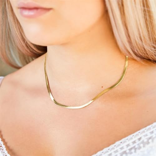 JEWLIX Ketten mit Anhänger Sleek Halskette vergoldet Damen