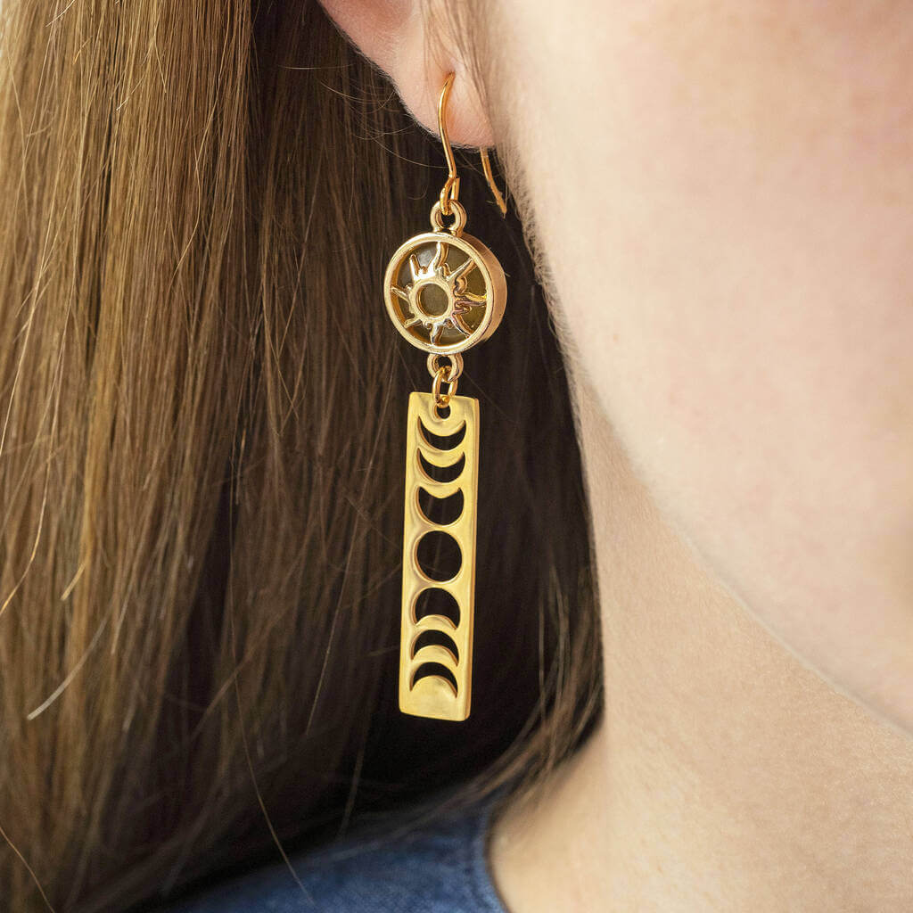 Joy by Corrine Smith Sun Moon Phases Ohrringe Gold 6 cm