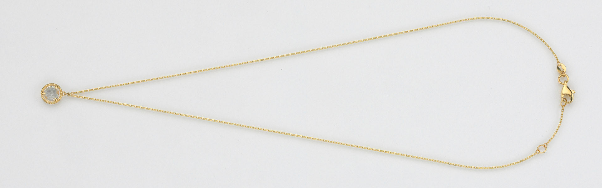 Eugen Rühle Collier Ankerkette Weißquarz 8mm 585 Gelbgold