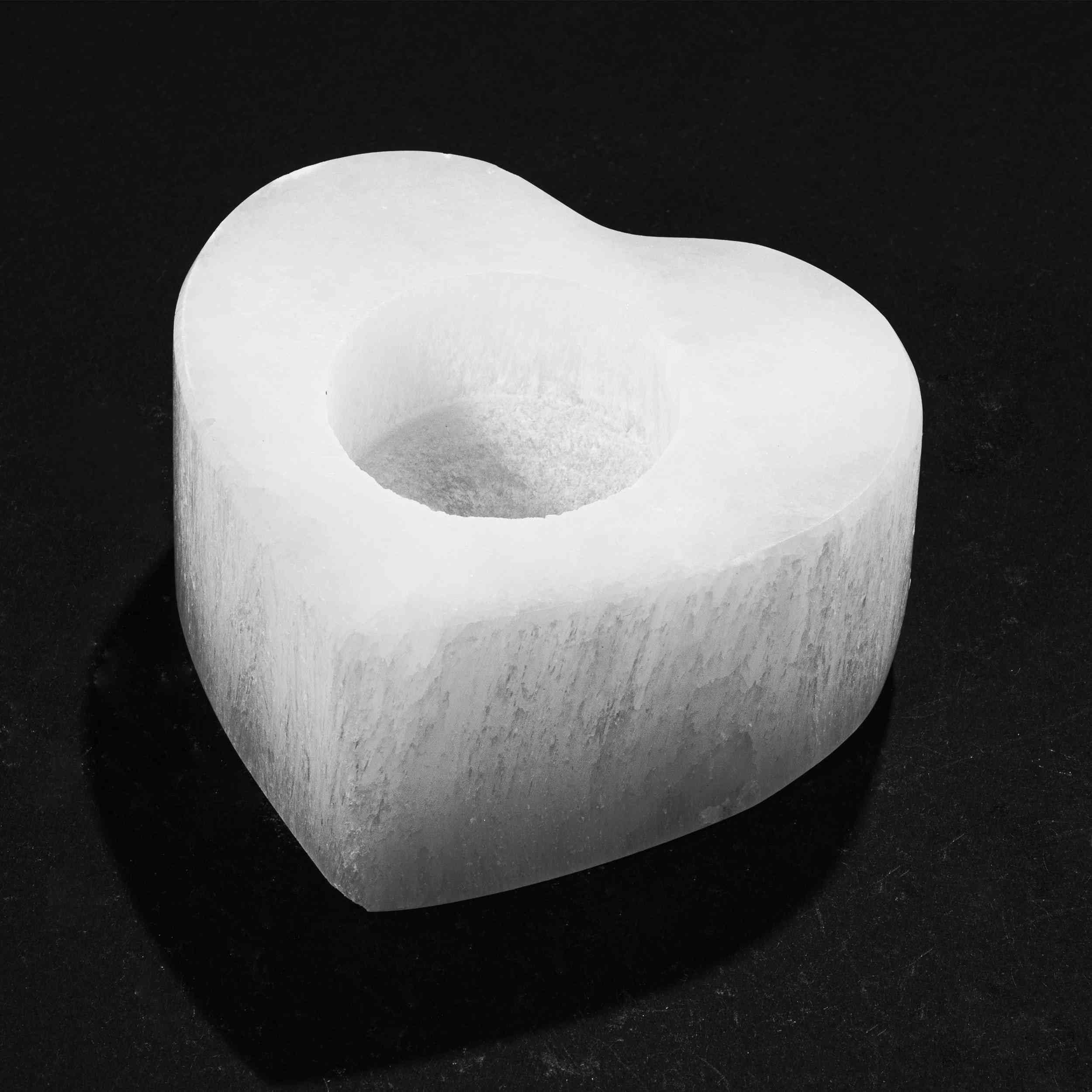 NKlaus Healing Crystals Selenit Teelichthalter Herz 8,5cm