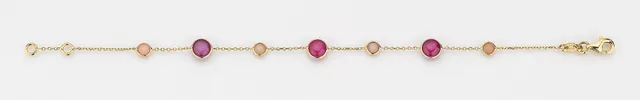 Eugen Rühle Armband Rubin Rosaopal 585 Gelbgold Cabochon