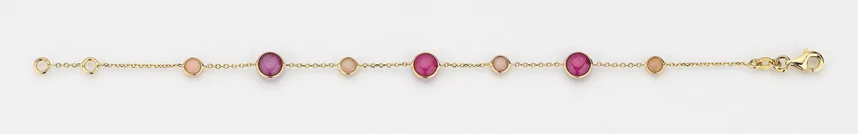 Eugen Rühle Armband Rubin Rosaopal 585 Gelbgold Cabochon