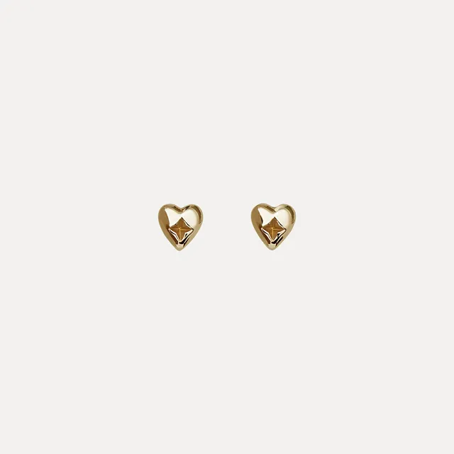 Stilnest Heart Ohrstecker 585 Gold 14k Massivgold 4,08mm